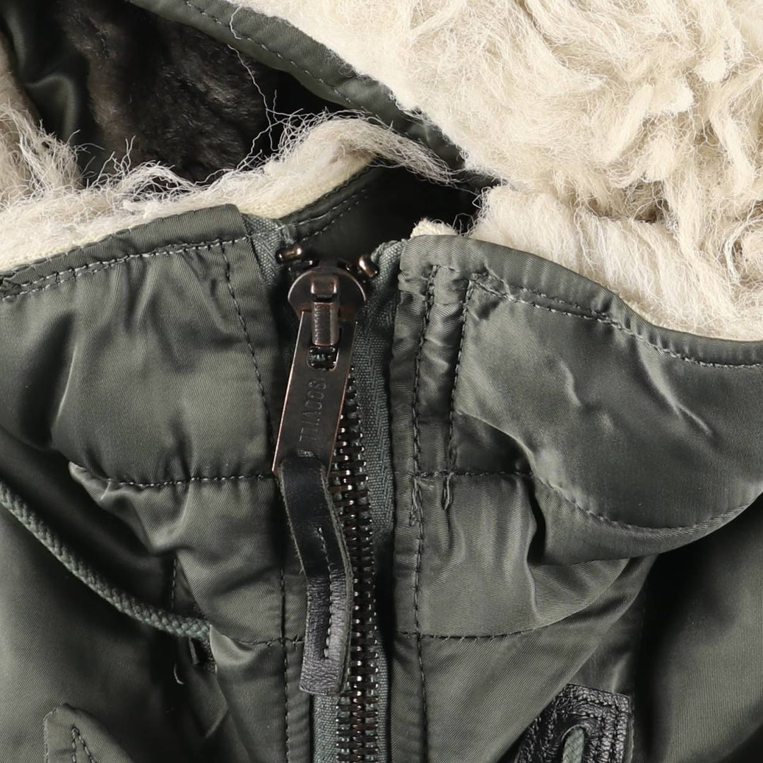 1980'S US Military Issue N-2B Padded Military Flight Jacket, Made in USA, Medium Size (Equivalent to Men's M), Vintage Nylon Khaki type Vintage Second Hand