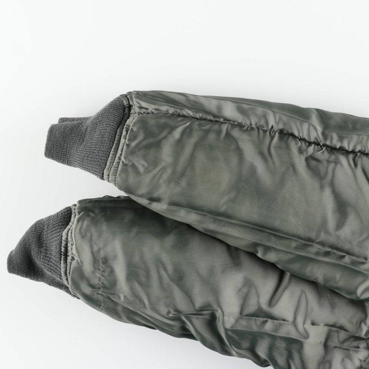 1980'S US Military Issue N-2B Padded Military Flight Jacket, Made in USA, Medium Size (Equivalent to Men's M), Vintage Nylon Khaki type Vintage Second Hand