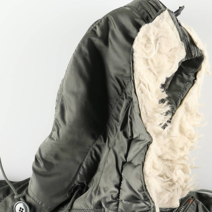 1980'S US Military Issue N-2B Padded Military Flight Jacket, Made in USA, Medium Size (Equivalent to Men's M), Vintage Nylon Khaki type Vintage Second Hand