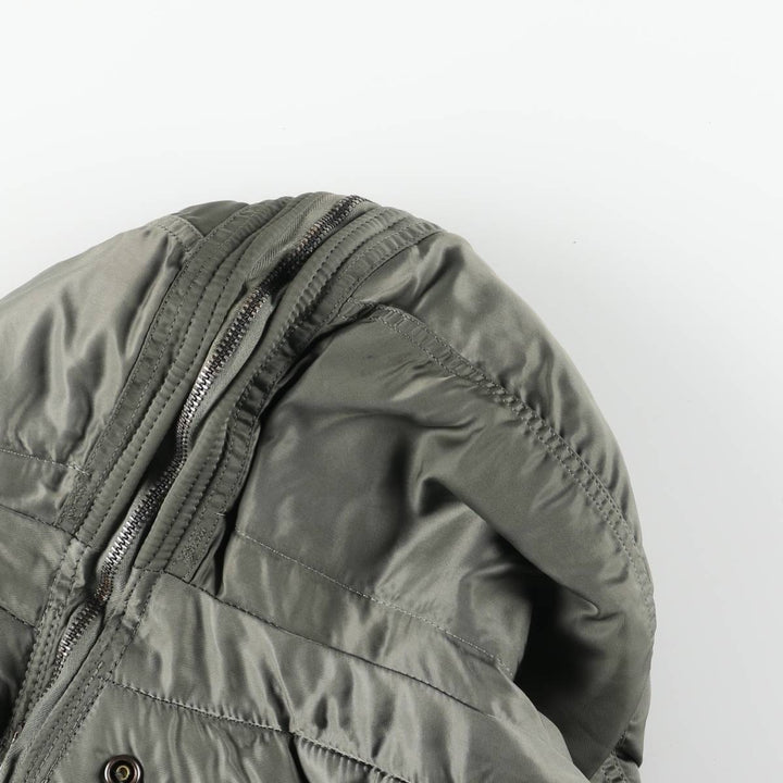 1980'S US Military Issue N-2B Padded Military Flight Jacket, Made in USA, Medium Size (Equivalent to Men's M), Vintage Nylon Khaki type Vintage Second Hand