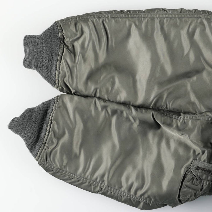 1980'S US Military Issue N-2B Padded Military Flight Jacket, Made in USA, Medium Size (Equivalent to Men's M), Vintage Nylon Khaki type Vintage Second Hand