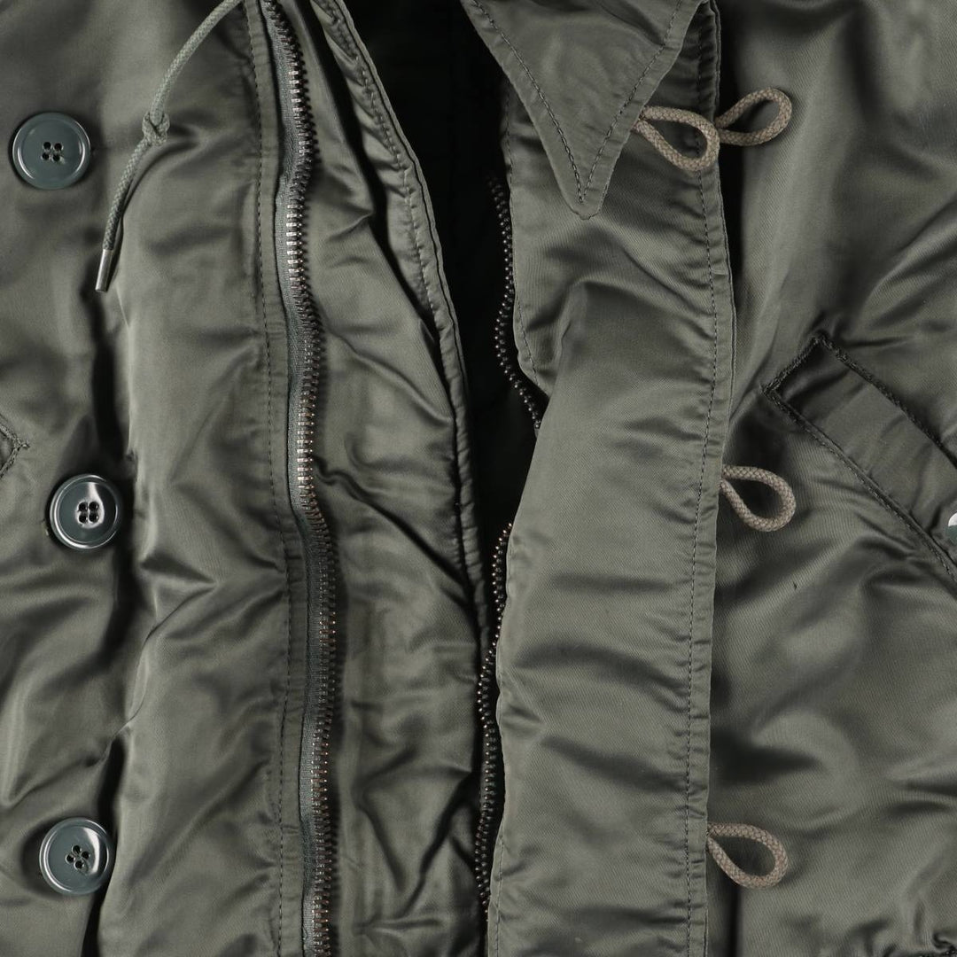 1980'S US Military Issue N-2B Padded Military Flight Jacket, Made in USA, Medium Size (Equivalent to Men's M), Vintage Nylon Khaki type Vintage Second Hand