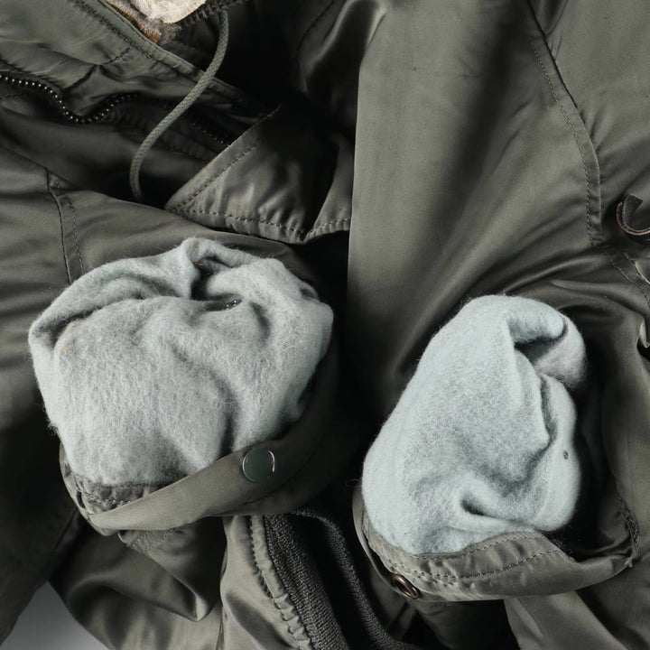 1980'S US Military Issue N-2B Padded Military Flight Jacket, Made in USA, Medium Size (Equivalent to Men's M), Vintage Nylon Khaki type Vintage Second Hand