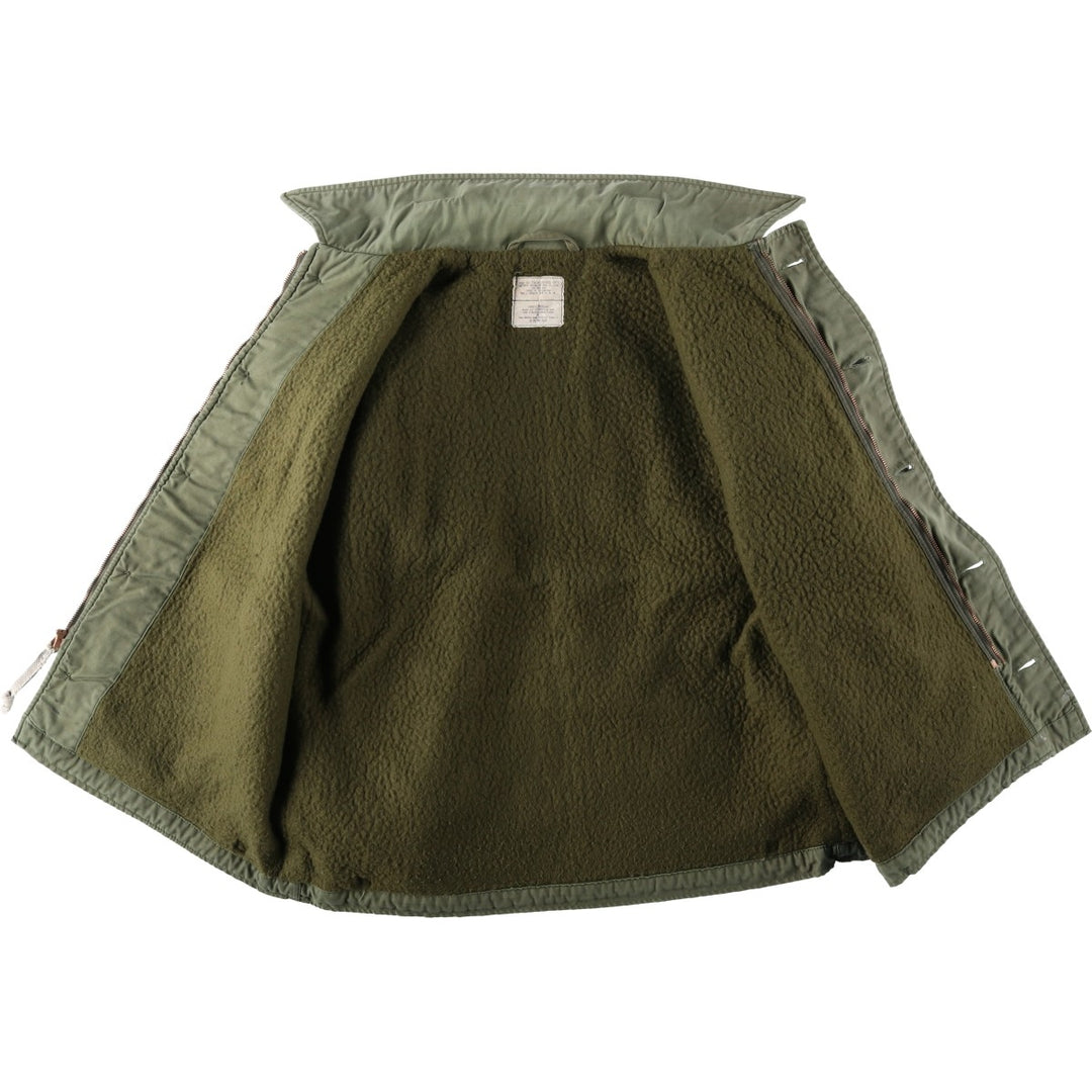 1980'S US Military A-2 Deck Jacket, Men's Size XL (approx.) Nylon Khaki type Vintage Second Hand