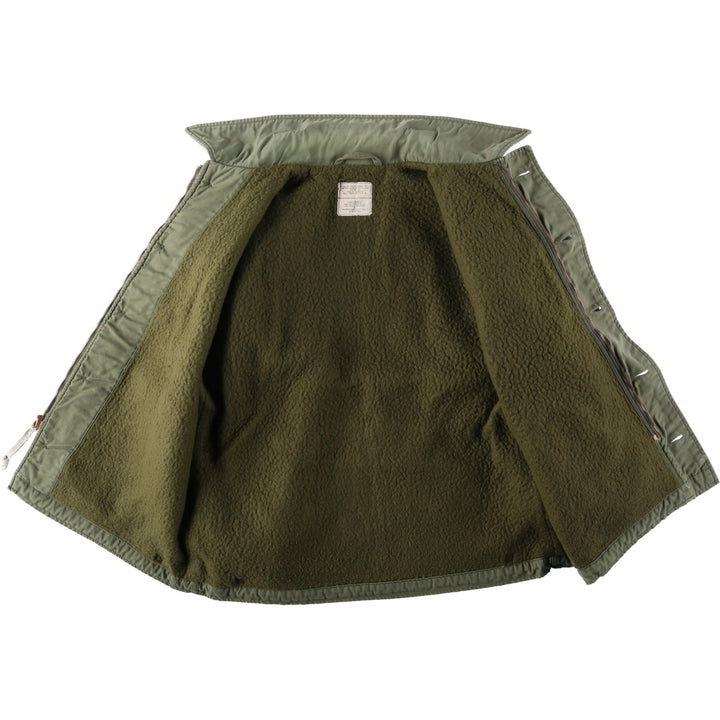 1980'S US Military A-2 Deck Jacket, Men's Size XL (approx.) Nylon Khaki type Vintage Second Hand