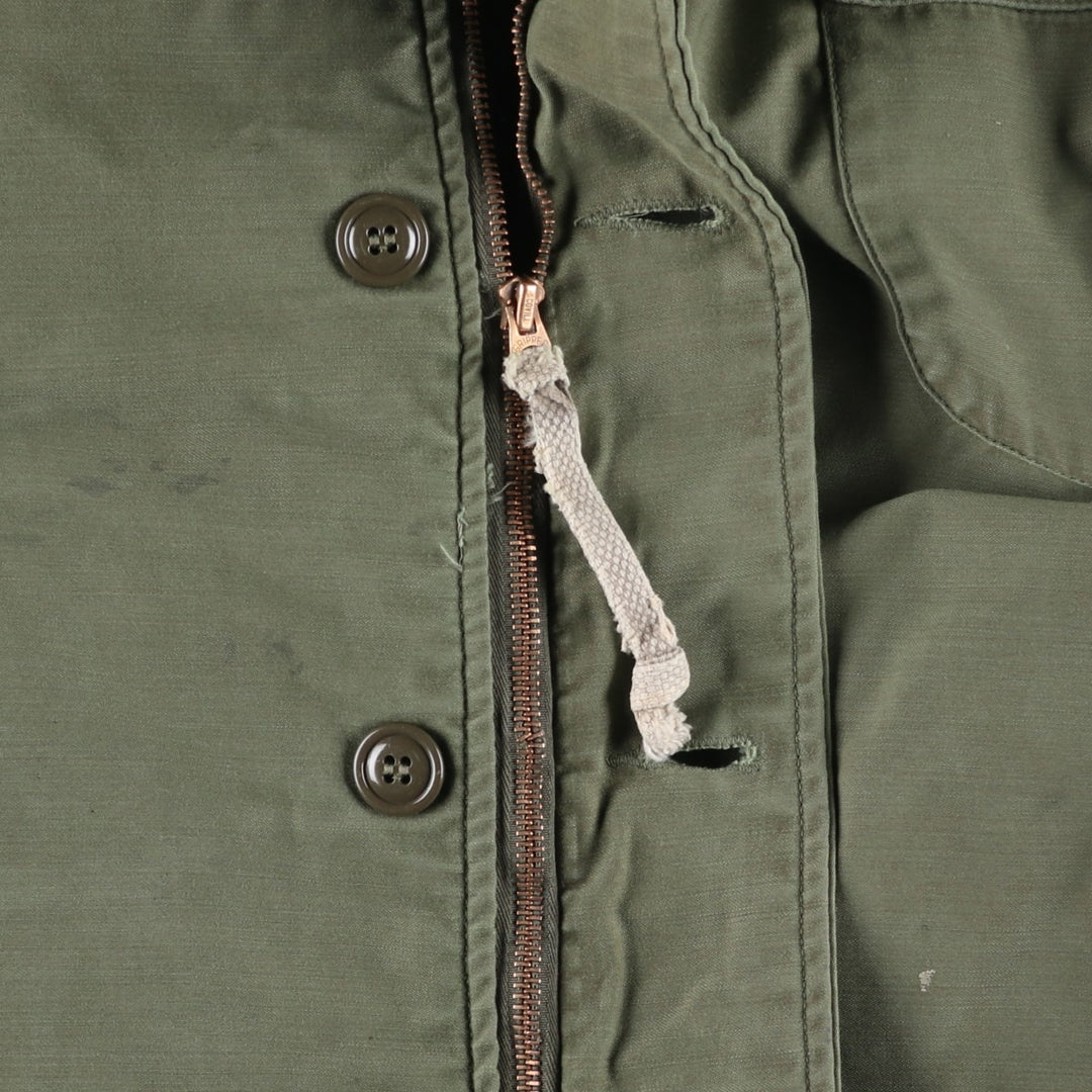 1980'S US Military A-2 Deck Jacket, Men's Size XL (approx.) Nylon Khaki type Vintage Second Hand