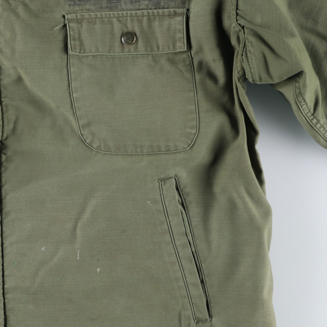 1980'S US Military A-2 Deck Jacket, Men's Size XL (approx.) Nylon Khaki type Vintage Second Hand