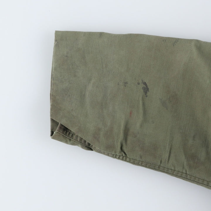 1980'S US Military A-2 Deck Jacket, Men's Size XL (approx.) Nylon Khaki type Vintage Second Hand