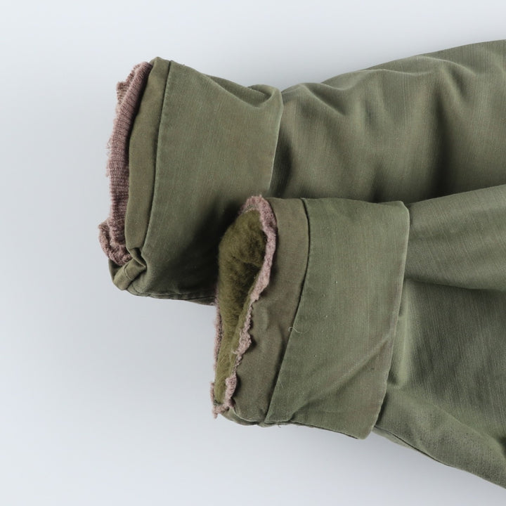 1980'S US Military A-2 Deck Jacket, Men's Size XL (approx.) Nylon Khaki type Vintage Second Hand