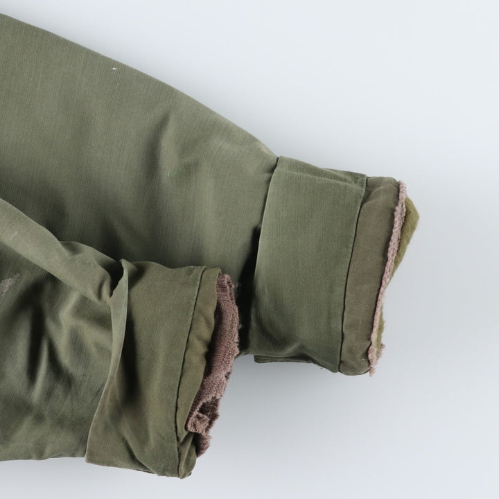 1980'S US Military A-2 Deck Jacket, Men's Size XL (approx.) Nylon Khaki type Vintage Second Hand