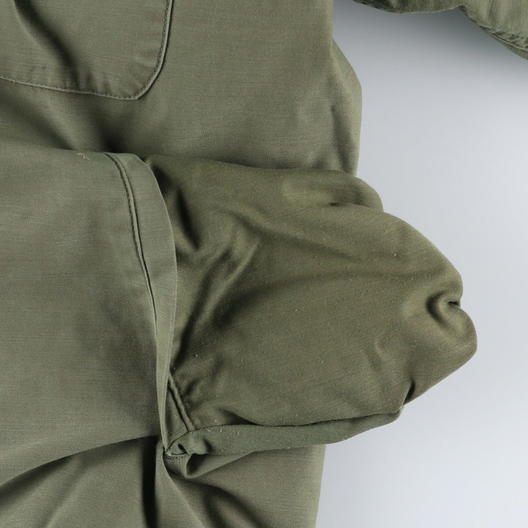 1980'S US Military A-2 Deck Jacket, Men's Size XL (approx.) Nylon Khaki type Vintage Second Hand