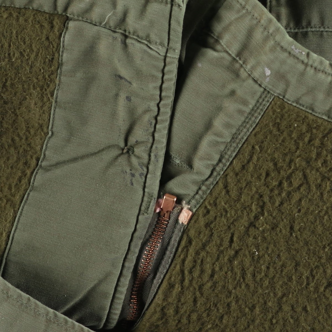 1980'S US Military A-2 Deck Jacket, Men's Size XL (approx.) Nylon Khaki type Vintage Second Hand