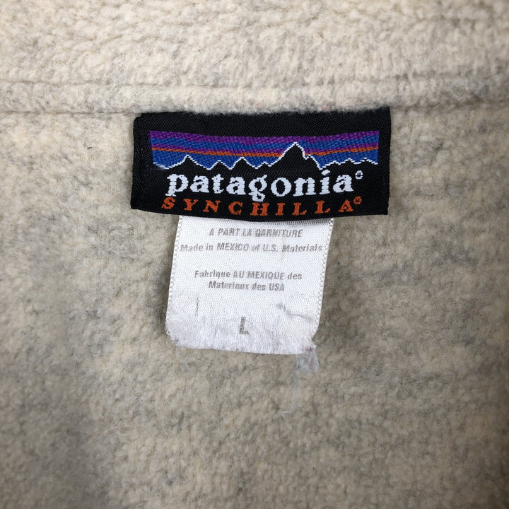 2000'S Patagonia SYNCHILLA 25735F4 Half-Zip Fleece Pullover, Men's Size L (approx.) polyester unbleached Vintage Second Hand