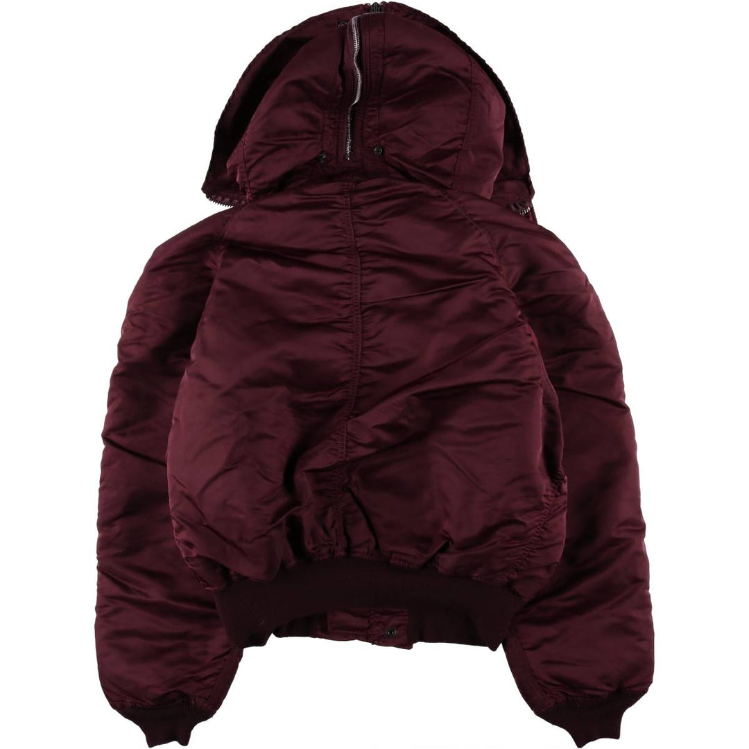 Civilian-made 1990'S Alpha Industries N-2B padded military flight jacket, made in the USA, men's size XL equivalent. Nylon Red type red-purple Vintage Second Hand