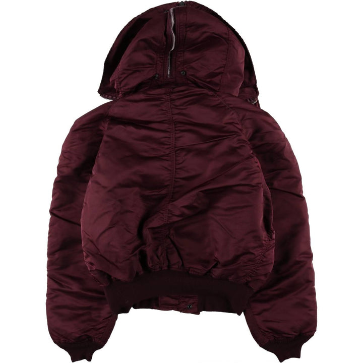 Civilian-made 1990'S Alpha Industries N-2B padded military flight jacket, made in the USA, men's size XL equivalent. Nylon Red type red-purple Vintage Second Hand
