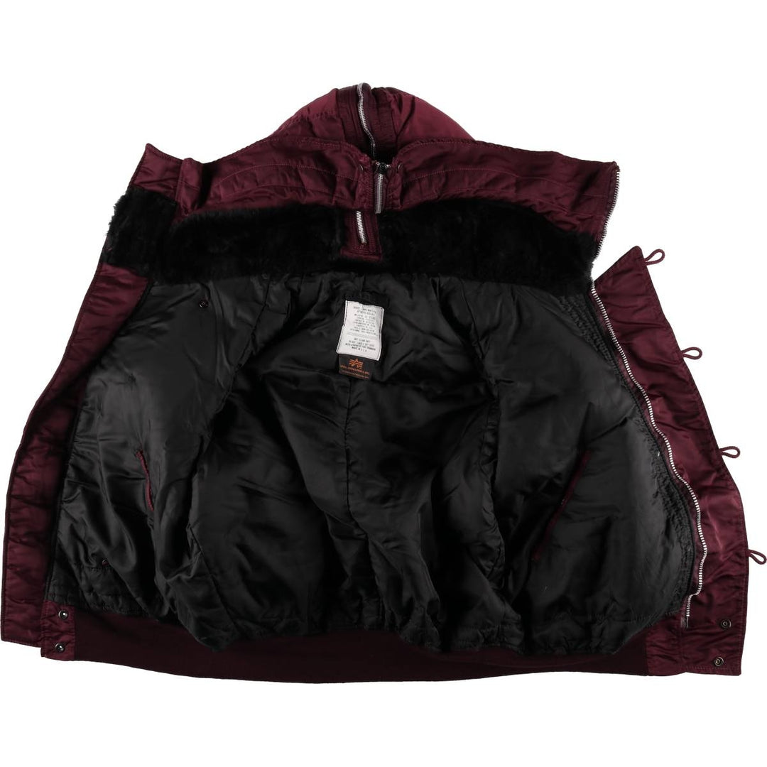 Civilian-made 1990'S Alpha Industries N-2B padded military flight jacket, made in the USA, men's size XL equivalent. Nylon Red type red-purple Vintage Second Hand