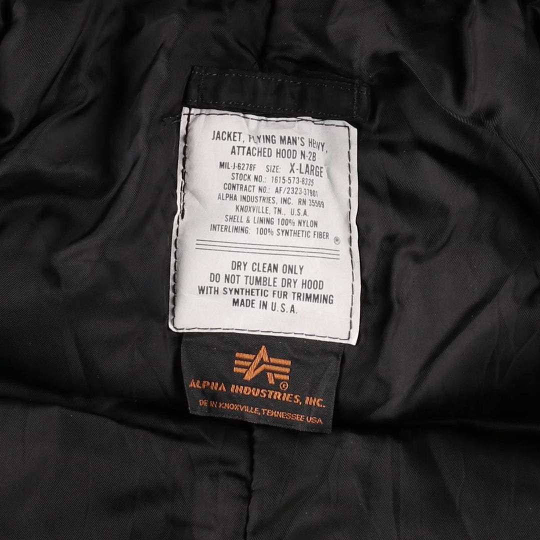 Civilian-made 1990'S Alpha Industries N-2B padded military flight jacket, made in the USA, men's size XL equivalent. Nylon Red type red-purple Vintage Second Hand