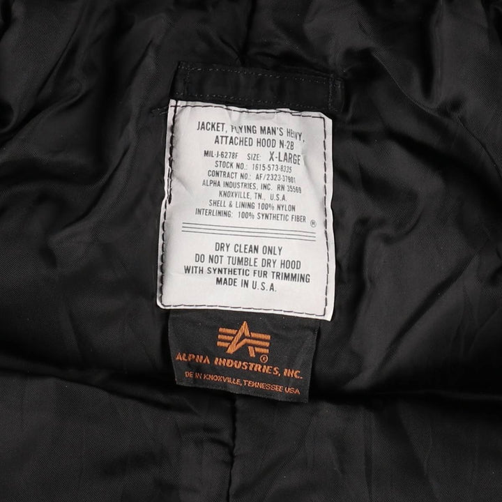Civilian-made 1990'S Alpha Industries N-2B padded military flight jacket, made in the USA, men's size XL equivalent. Nylon Red type red-purple Vintage Second Hand