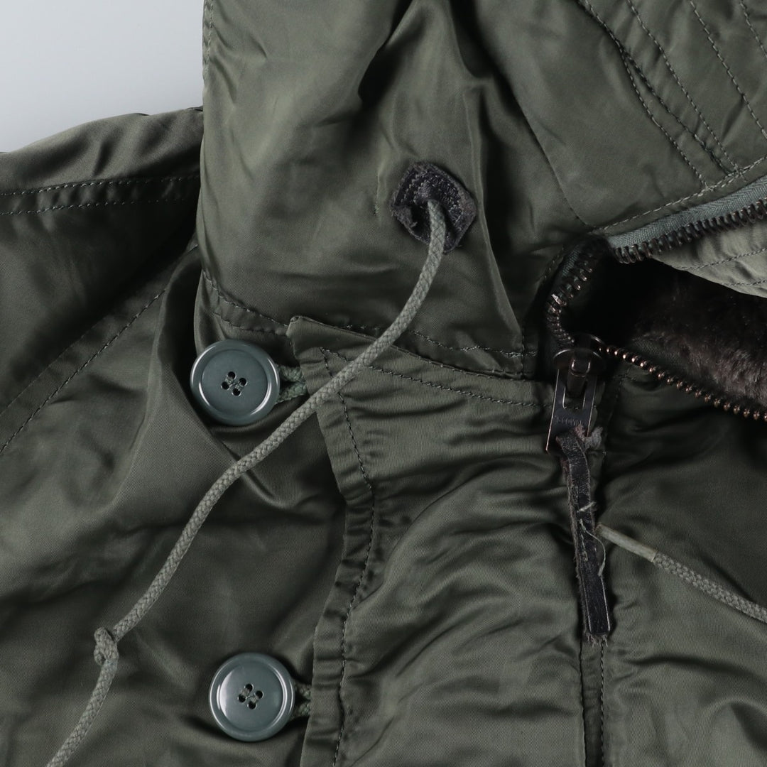 1980'S US Military Issue N-2B Padded Military Flight Jacket, Made in USA, Men's Size L (Equivalent), Vintage unclear Khaki type Vintage Second Hand
