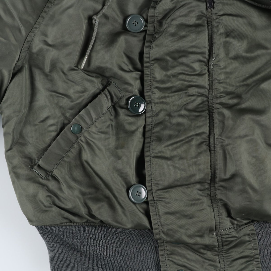 1980'S US Military Issue N-2B Padded Military Flight Jacket, Made in USA, Men's Size L (Equivalent), Vintage unclear Khaki type Vintage Second Hand