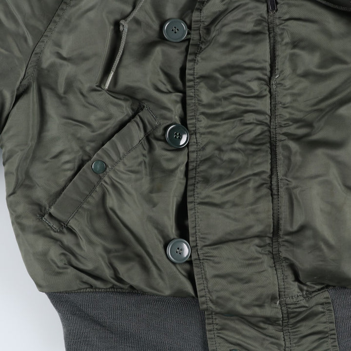1980'S US Military Issue N-2B Padded Military Flight Jacket, Made in USA, Men's Size L (Equivalent), Vintage unclear Khaki type Vintage Second Hand