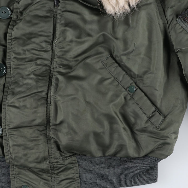 1980'S US Military Issue N-2B Padded Military Flight Jacket, Made in USA, Men's Size L (Equivalent), Vintage unclear Khaki type Vintage Second Hand