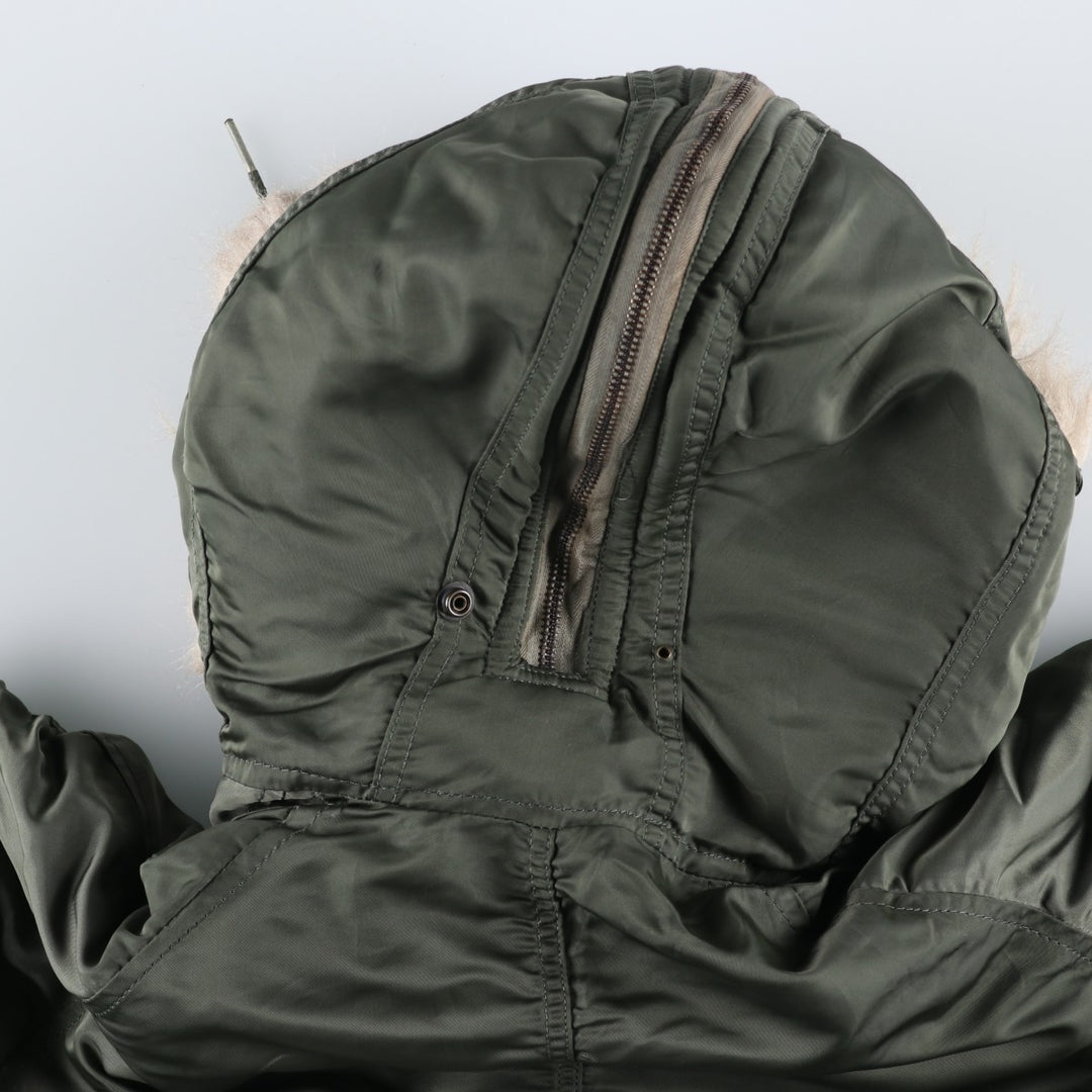 1980'S US Military Issue N-2B Padded Military Flight Jacket, Made in USA, Men's Size L (Equivalent), Vintage unclear Khaki type Vintage Second Hand