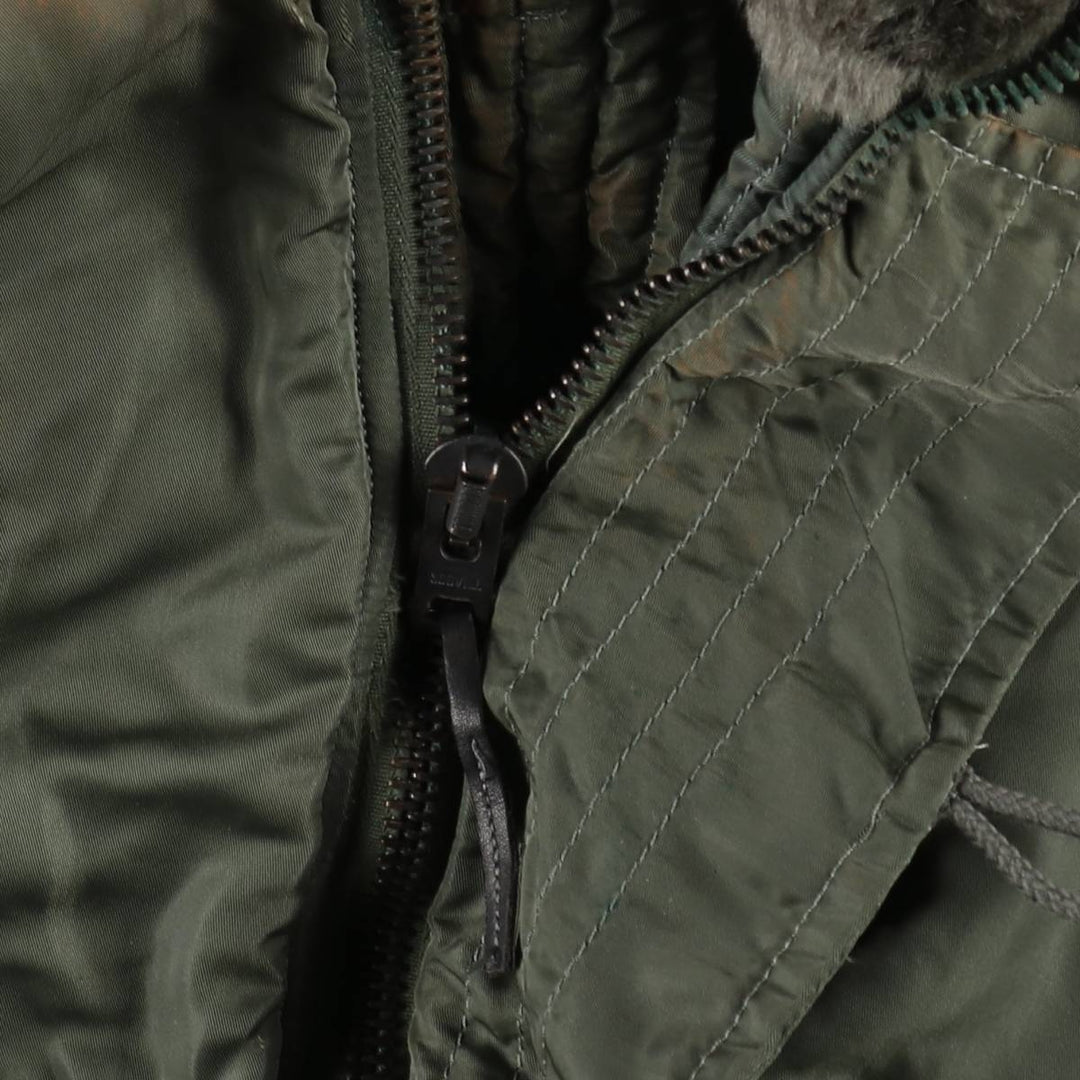 1980'S US Military Issue N-2B Padded Military Flight Jacket, Made in USA, Medium Size (Equivalent to Men's M), Vintage Nylon Khaki type Vintage Second Hand