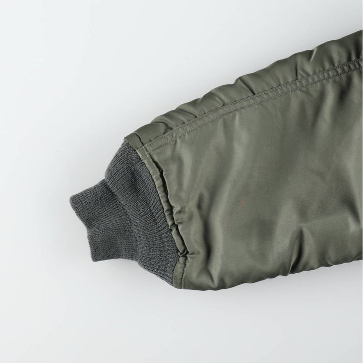 1980'S US Military Issue N-2B Padded Military Flight Jacket, Made in USA, Medium Size (Equivalent to Men's M), Vintage Nylon Khaki type Vintage Second Hand