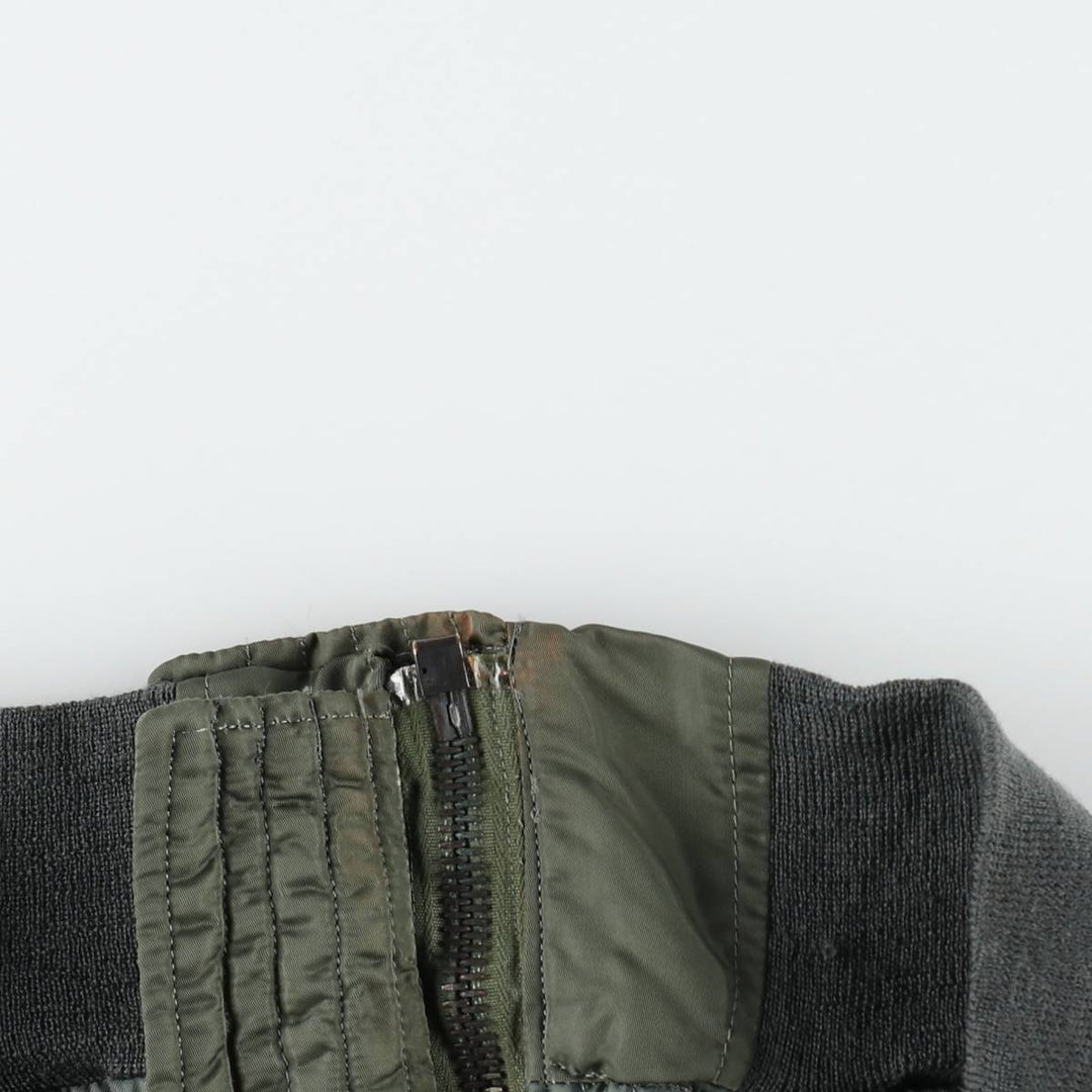 1980'S US Military Issue N-2B Padded Military Flight Jacket, Made in USA, Medium Size (Equivalent to Men's M), Vintage Nylon Khaki type Vintage Second Hand