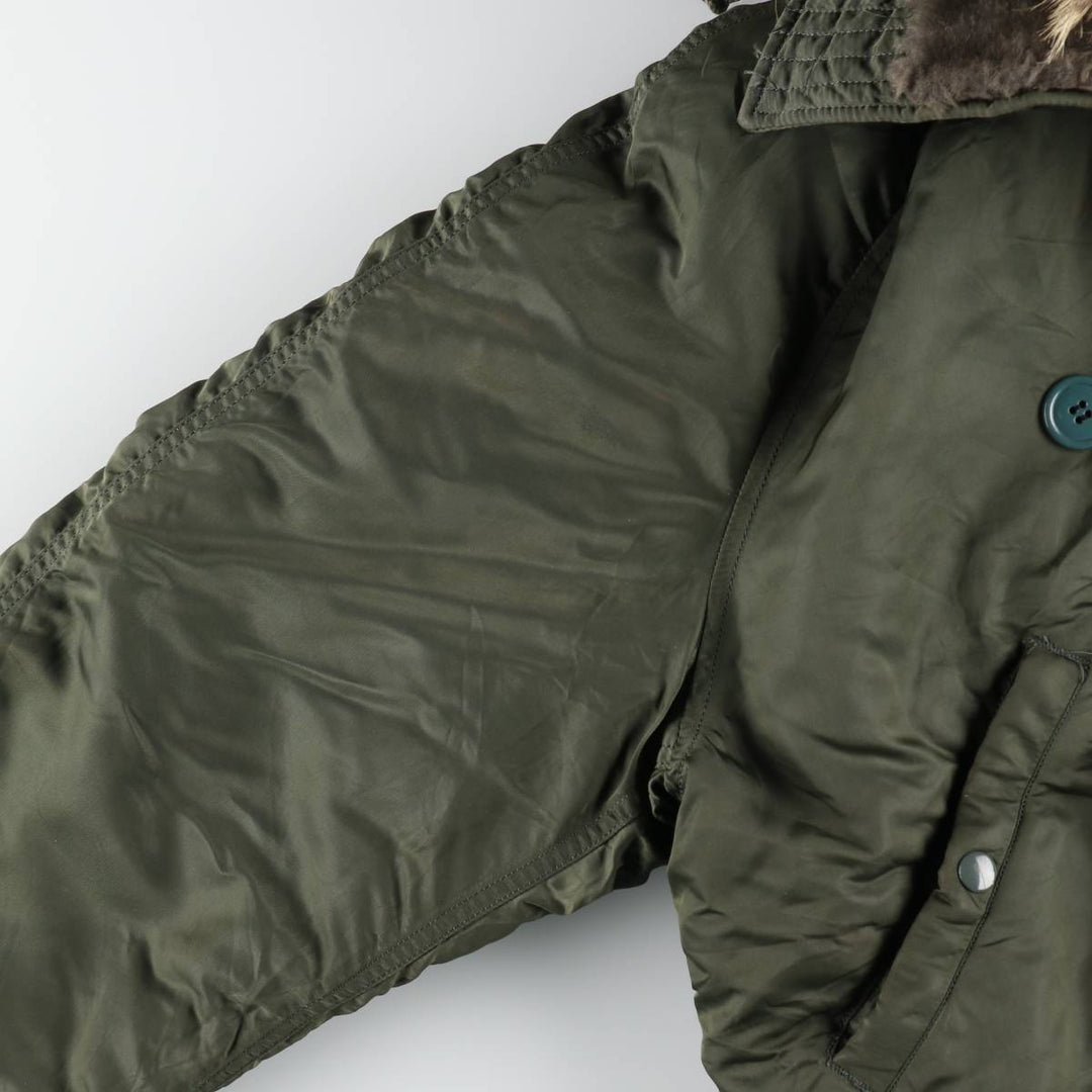 N-2B Padded Military Flight Jacket, Men's XL Equivalent, Vintage unclear Khaki type Vintage Second Hand