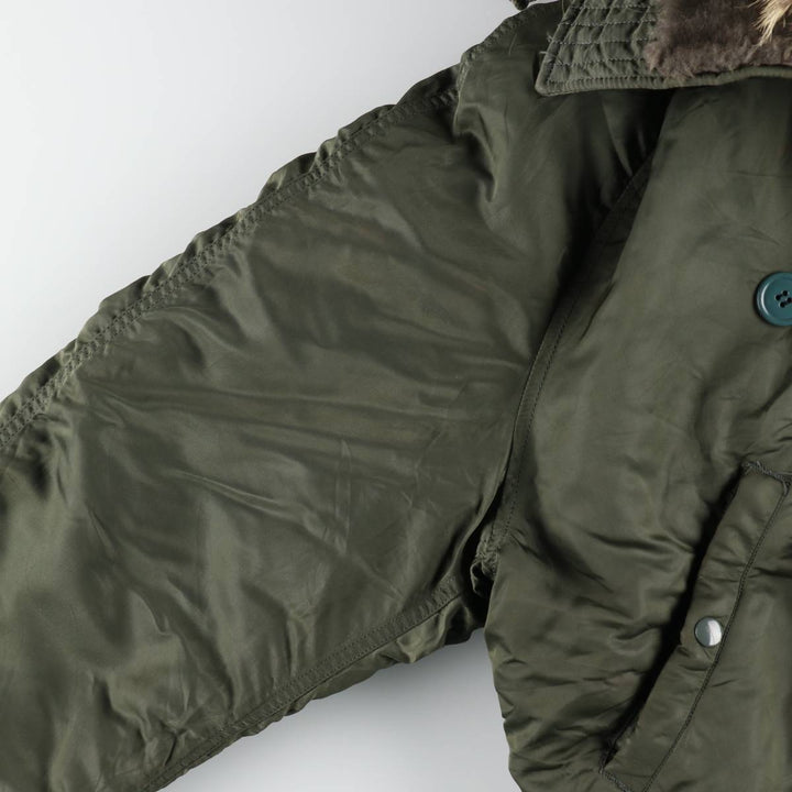 N-2B Padded Military Flight Jacket, Men's XL Equivalent, Vintage unclear Khaki type Vintage Second Hand