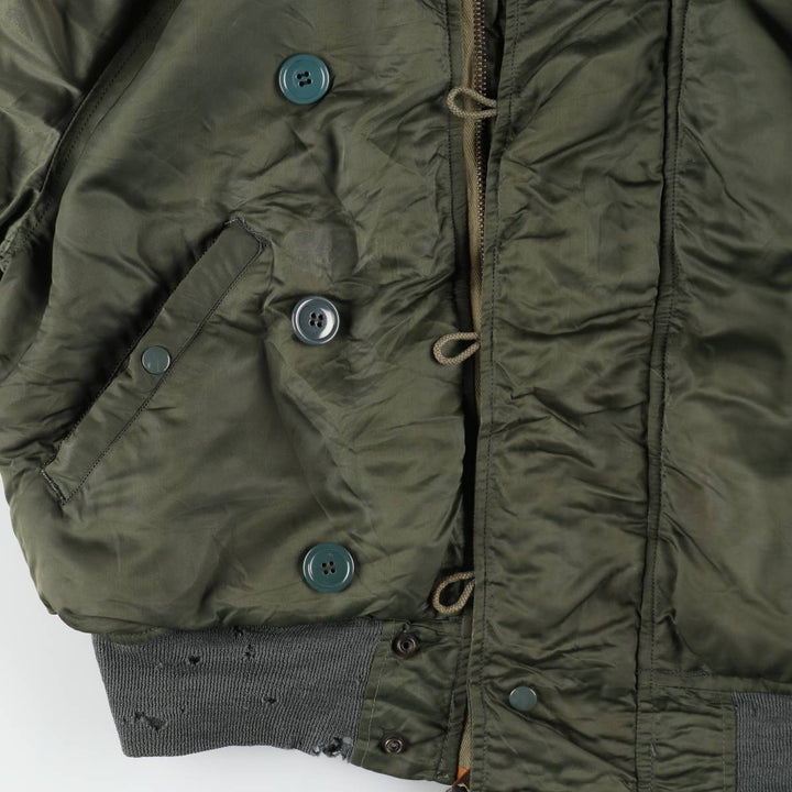 N-2B Padded Military Flight Jacket, Men's XL Equivalent, Vintage unclear Khaki type Vintage Second Hand
