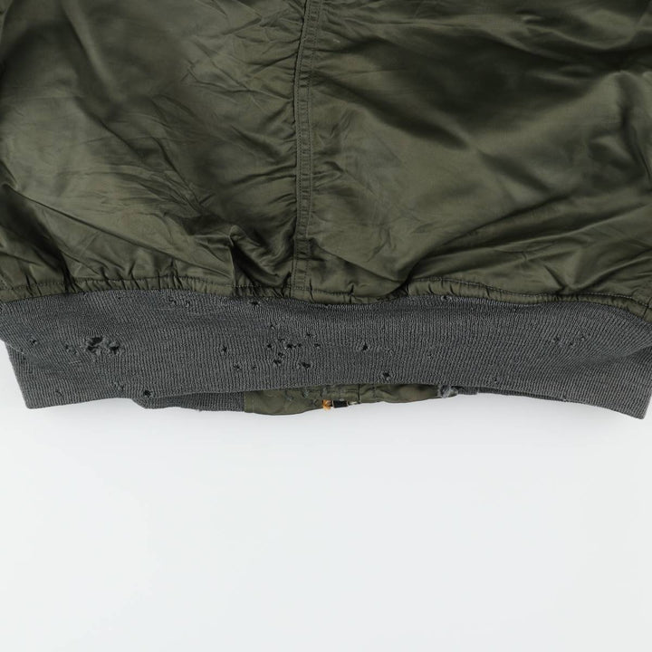 N-2B Padded Military Flight Jacket, Men's XL Equivalent, Vintage unclear Khaki type Vintage Second Hand