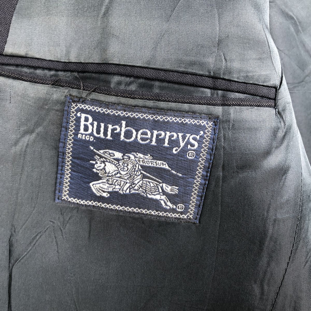 Burberry's Striped Wool Tailored Jacket, Made in USA, Men's Size Medium wool navy blue type Vintage Second Hand