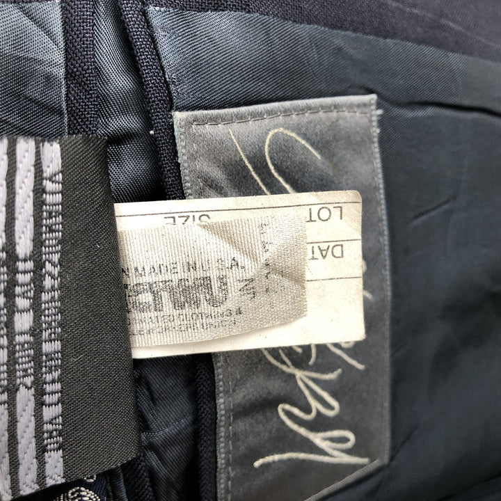 Burberry's Striped Wool Tailored Jacket, Made in USA, Men's Size Medium wool navy blue type Vintage Second Hand