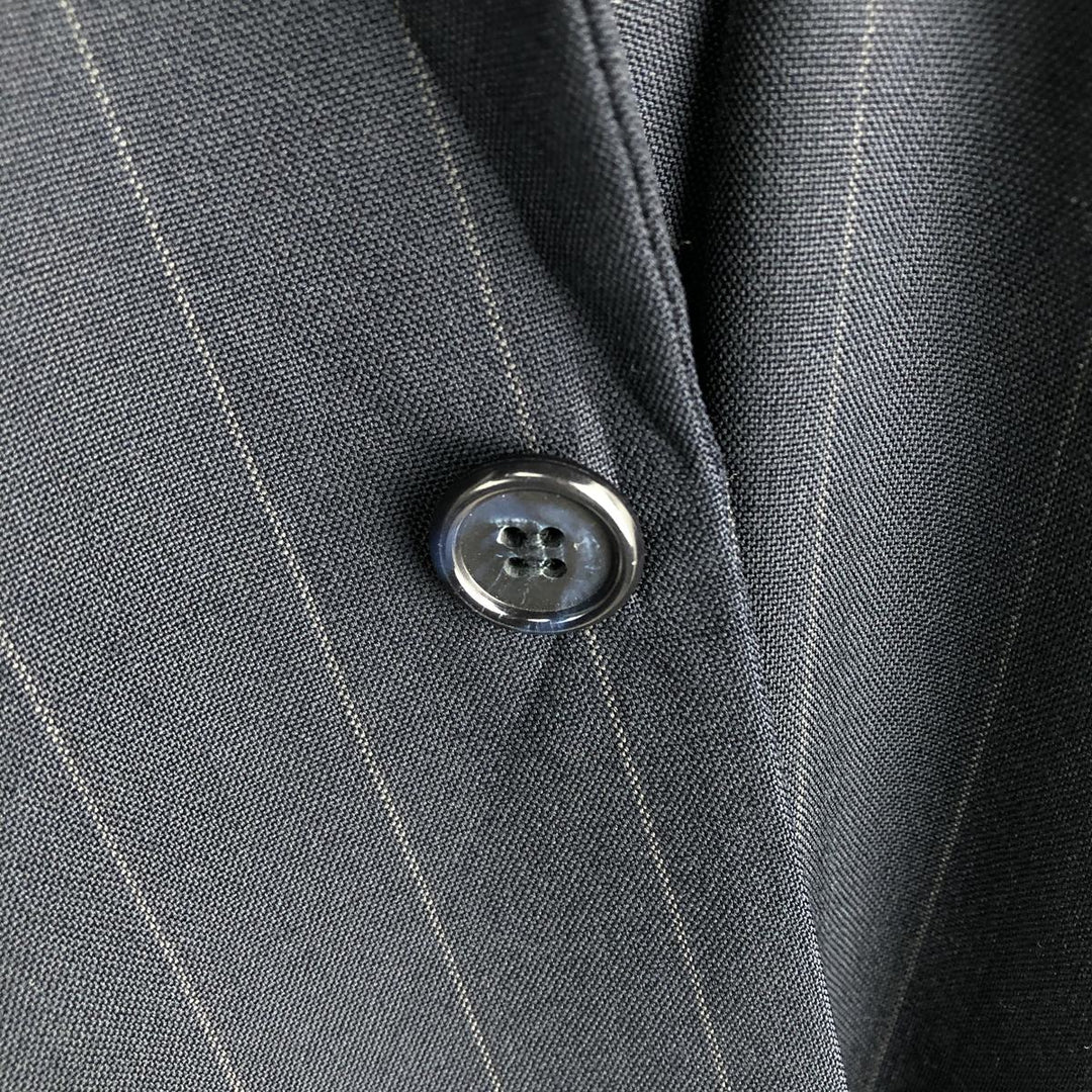 Burberry's Striped Wool Tailored Jacket, Made in USA, Men's Size Medium wool navy blue type Vintage Second Hand