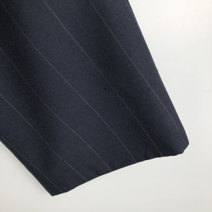 Burberry's Striped Wool Tailored Jacket, Made in USA, Men's Size Medium wool navy blue type Vintage Second Hand