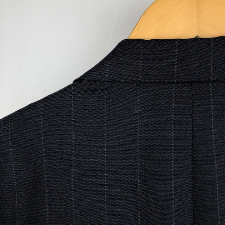 Burberry's Striped Wool Tailored Jacket, Made in USA, Men's Size Medium wool navy blue type Vintage Second Hand