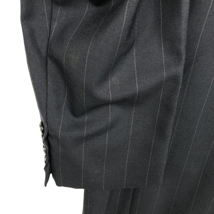 Burberry's Striped Wool Tailored Jacket, Made in USA, Men's Size Medium wool navy blue type Vintage Second Hand