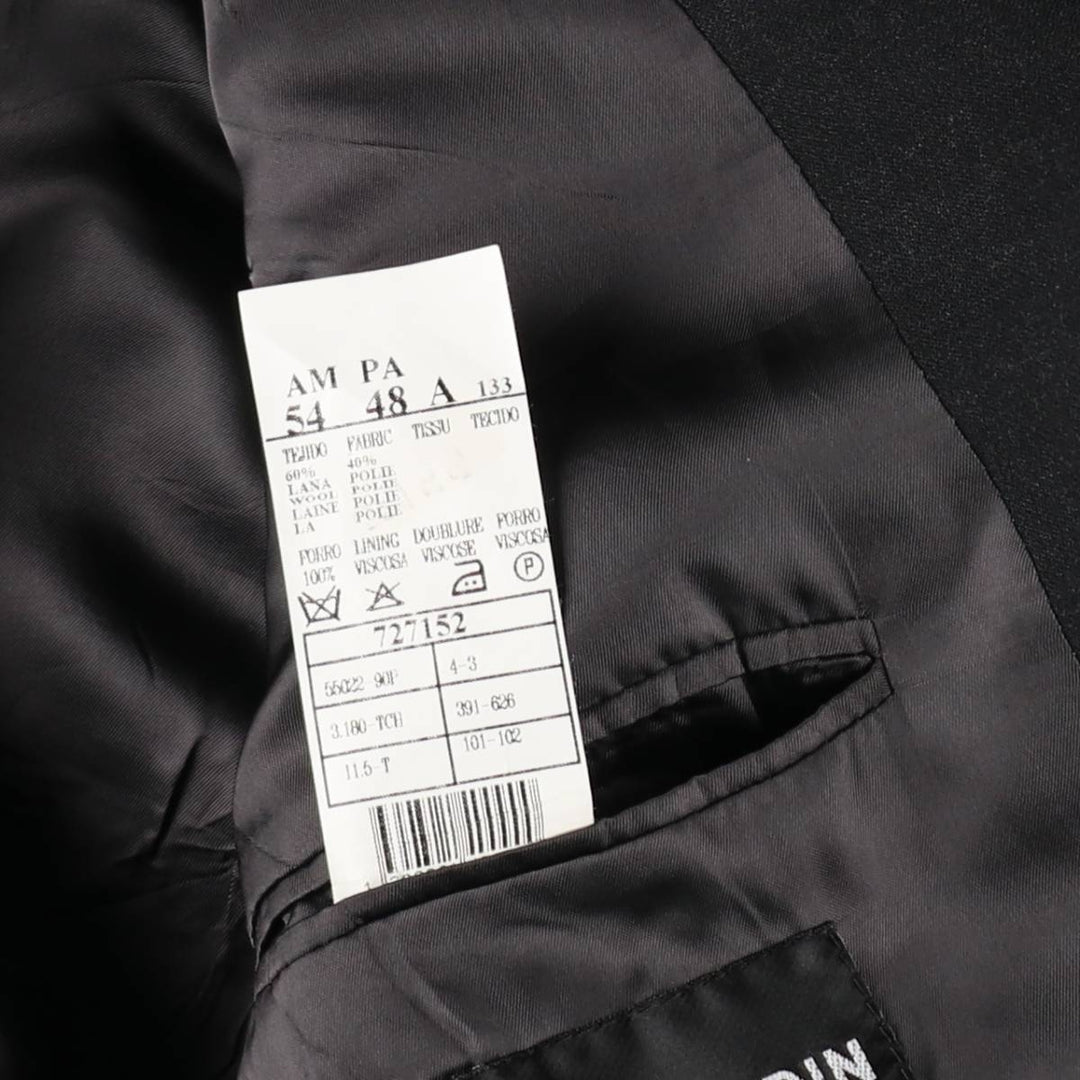 Pierre Cardin wool tailored jacket, men's size L wool Charcoal Vintage Second Hand