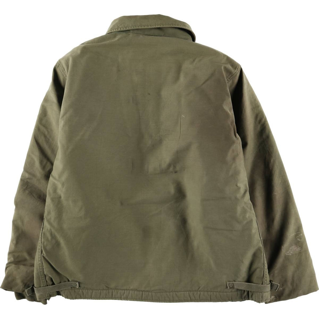1980'S US Military A-2 Military Deck Jacket, Made in USA, X-LARGE (46-48), Men's XL equivalent, Vintage Nylon Khaki type Vintage Second Hand