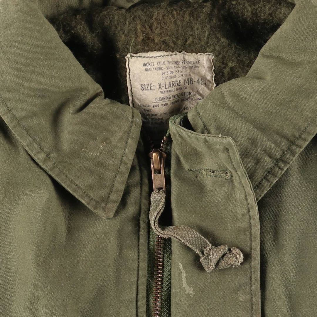 1980'S US Military A-2 Military Deck Jacket, Made in USA, X-LARGE (46-48), Men's XL equivalent, Vintage Nylon Khaki type Vintage Second Hand