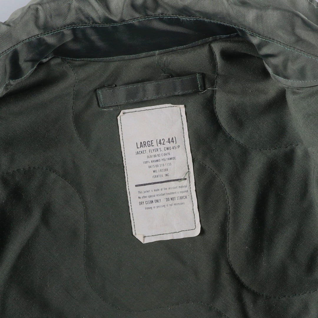 90's US military actual product CWU-45 Aromatic polyamide Khaki type Vintage Second Hand