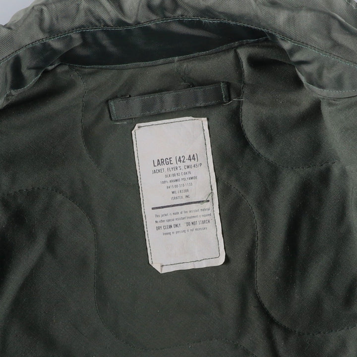 90's US military actual product CWU-45 Aromatic polyamide Khaki type Vintage Second Hand