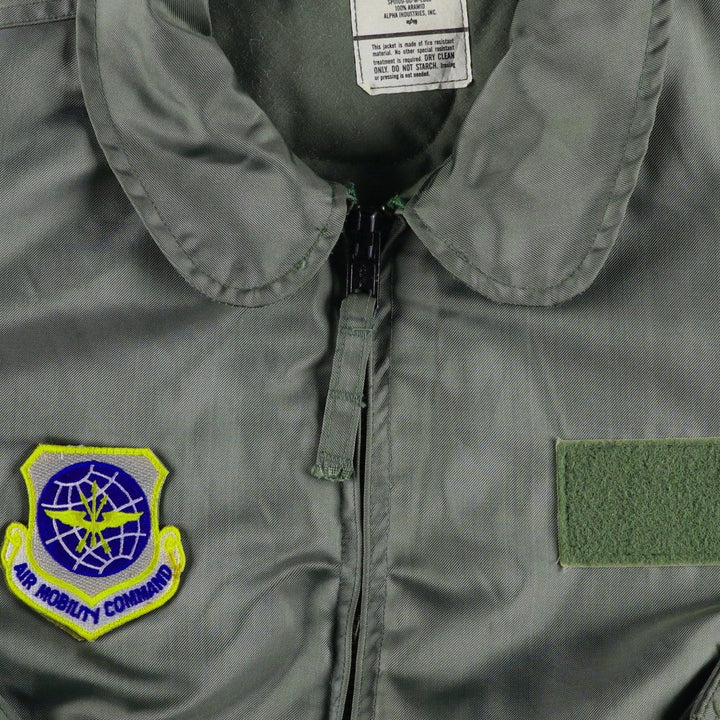 Civilian-made 2000'S Alpha Industries military flight jacket, men's size XXL equivalent. Aramid Khaki type Vintage Second Hand