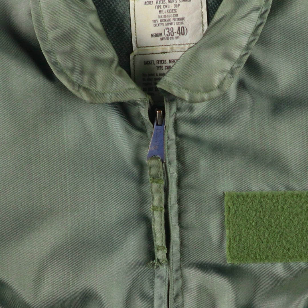 Authentic US military issue, 1990'S military flight jacket, made in USA, men's size M equivalent. Aramid Khaki type Vintage Second Hand