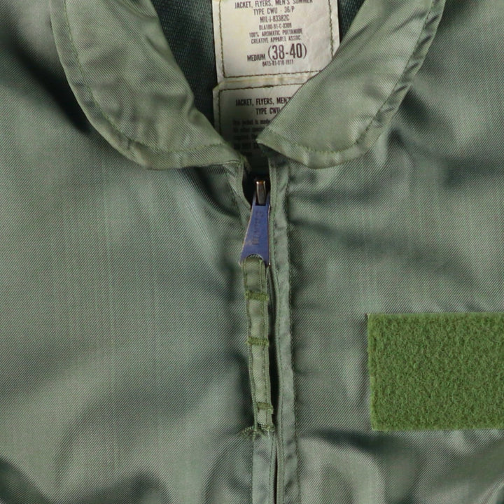 Authentic US military issue, 1990'S military flight jacket, made in USA, men's size M equivalent. Aramid Khaki type Vintage Second Hand