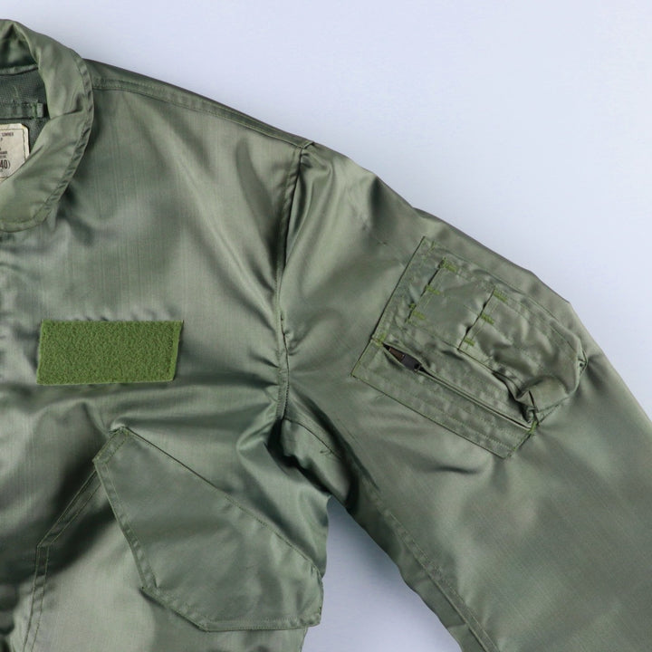 Authentic US military issue, 1990'S military flight jacket, made in USA, men's size M equivalent. Aramid Khaki type Vintage Second Hand