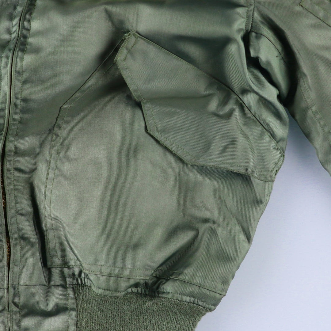 Authentic US military issue, 1990'S military flight jacket, made in USA, men's size M equivalent. Aramid Khaki type Vintage Second Hand